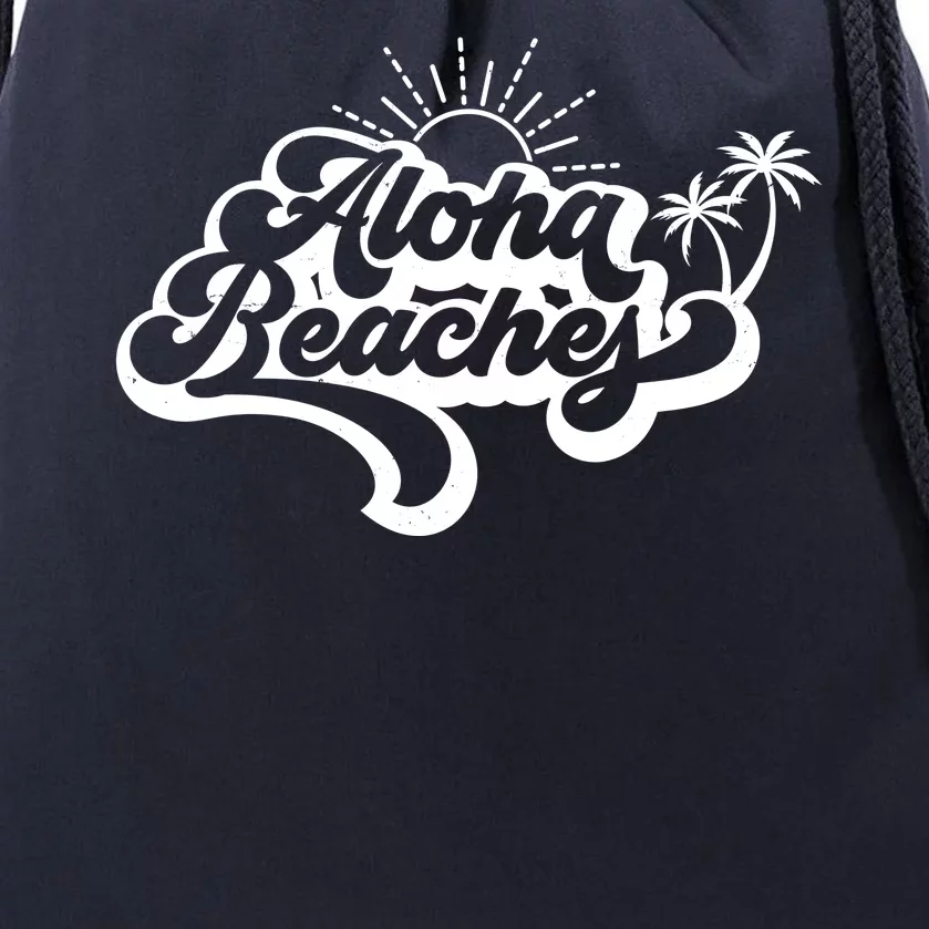 Aloha Beaches Tropical Vacation Drawstring Bag