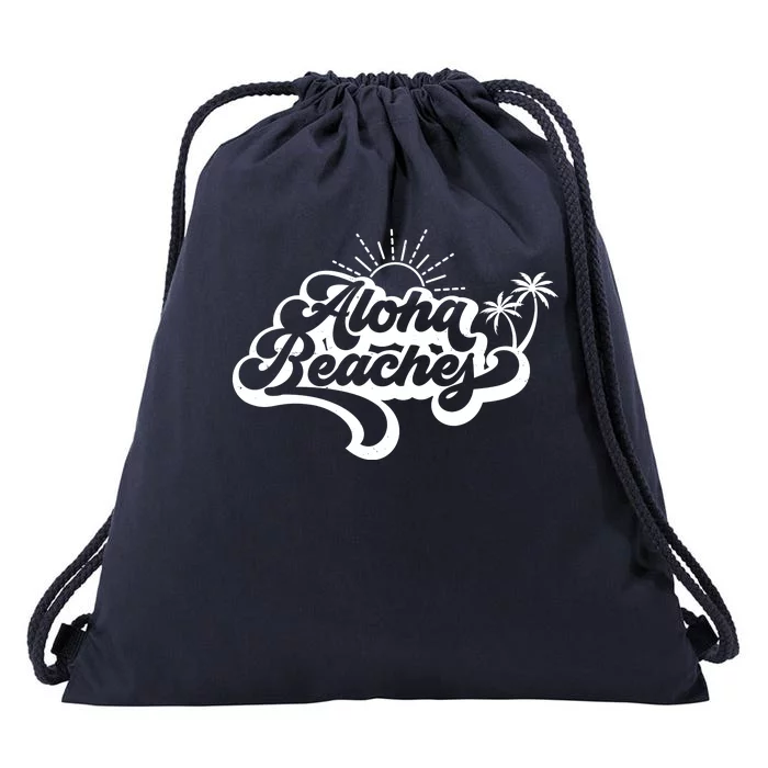 Aloha Beaches Tropical Vacation Drawstring Bag