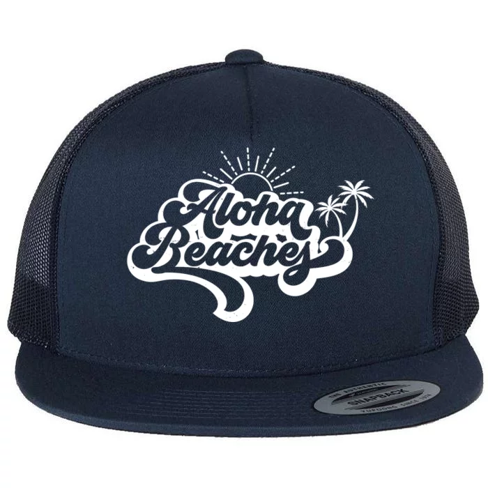 Aloha Beaches Tropical Vacation Flat Bill Trucker Hat