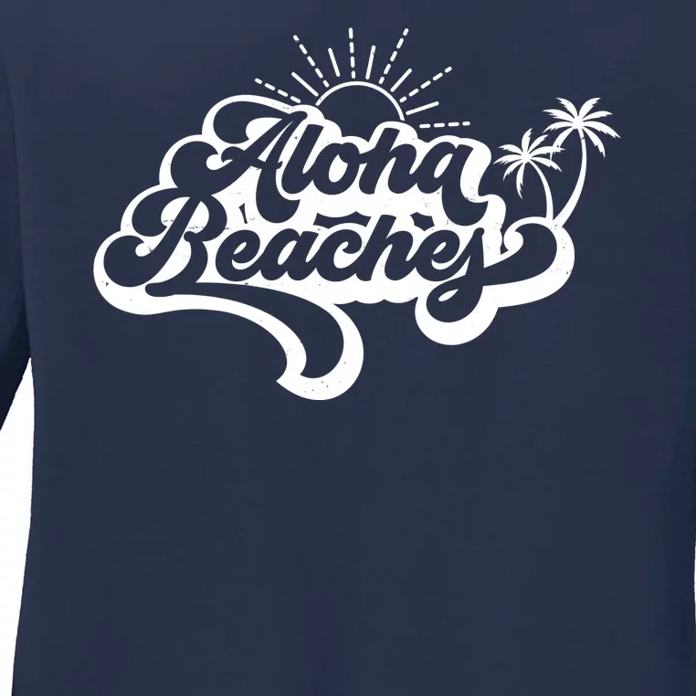 Aloha Beaches Tropical Vacation Ladies Long Sleeve Shirt