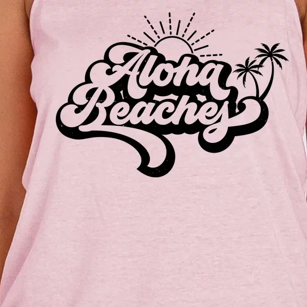 Aloha Beaches Tropical Vacation Women's Knotted Racerback Tank