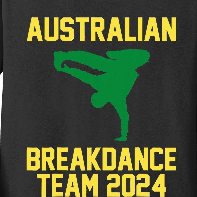 Australian Breakdance Team 2024 Funny Breakdancing Kids Long Sleeve Shirt