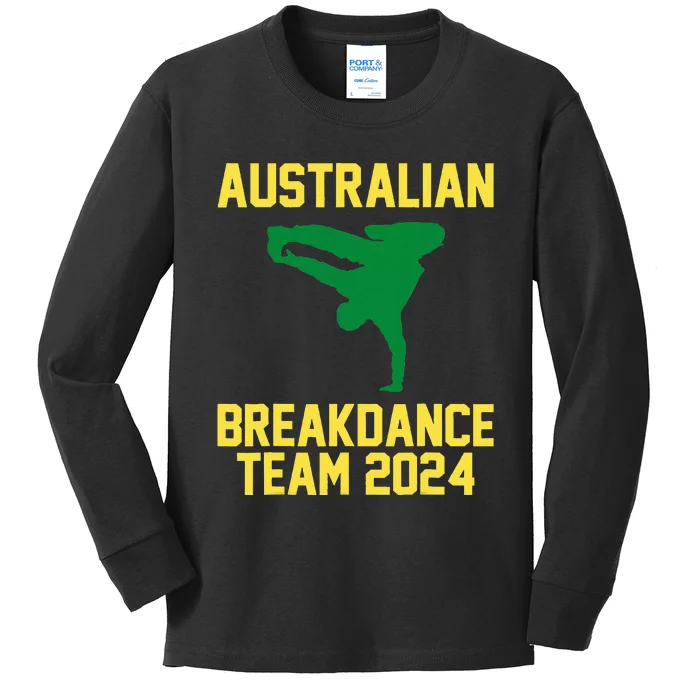 Australian Breakdance Team 2024 Funny Breakdancing Kids Long Sleeve Shirt