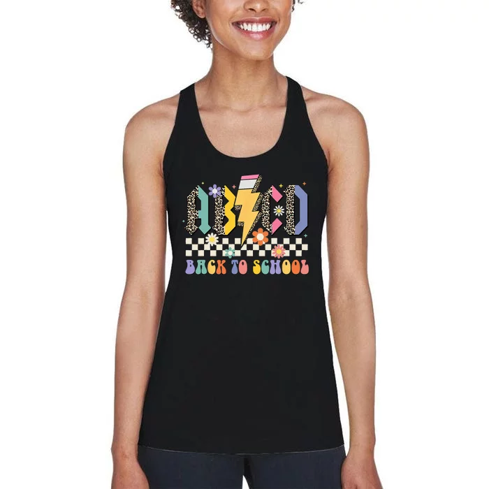 ABCD Back To School Back In Class Teacher Back To School Women's Racerback Tank