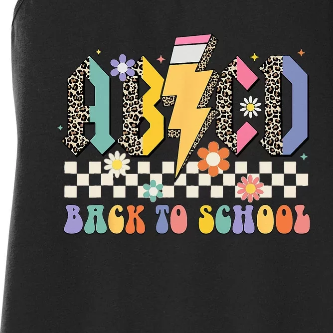 ABCD Back To School Back In Class Teacher Back To School Women's Racerback Tank