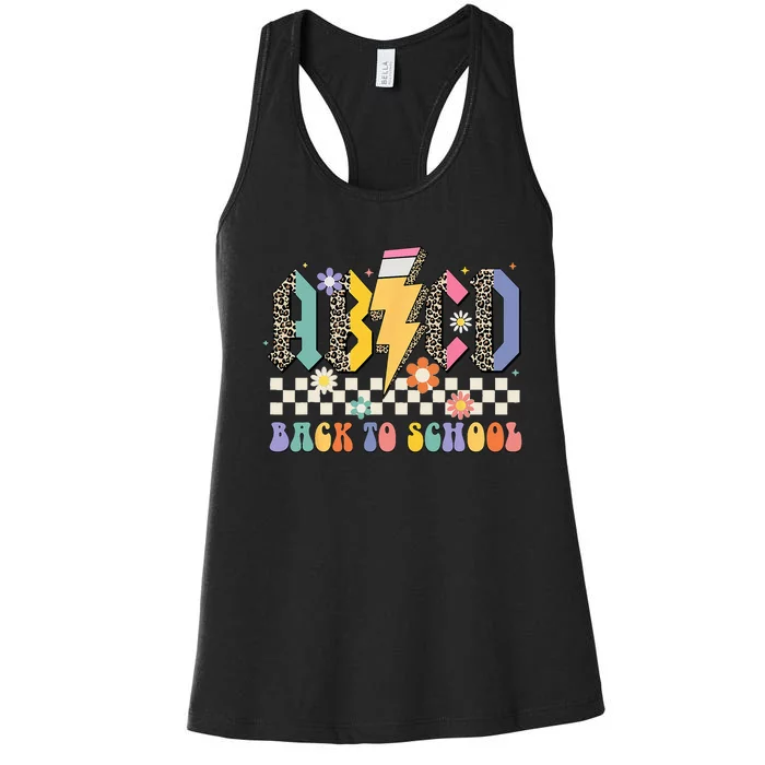 ABCD Back To School Back In Class Teacher Back To School Women's Racerback Tank