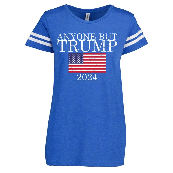 Anyone But Trump 2024 Presidential Campaign Sty Enza Ladies Jersey Football T-Shirt