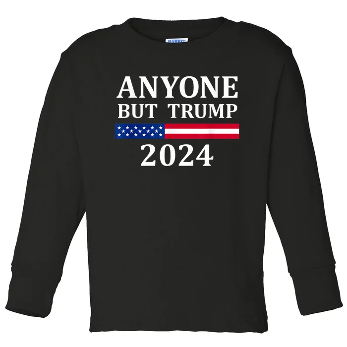 Anyone But Trump 2024 Presidential Campaign Style Toddler Long Sleeve Shirt