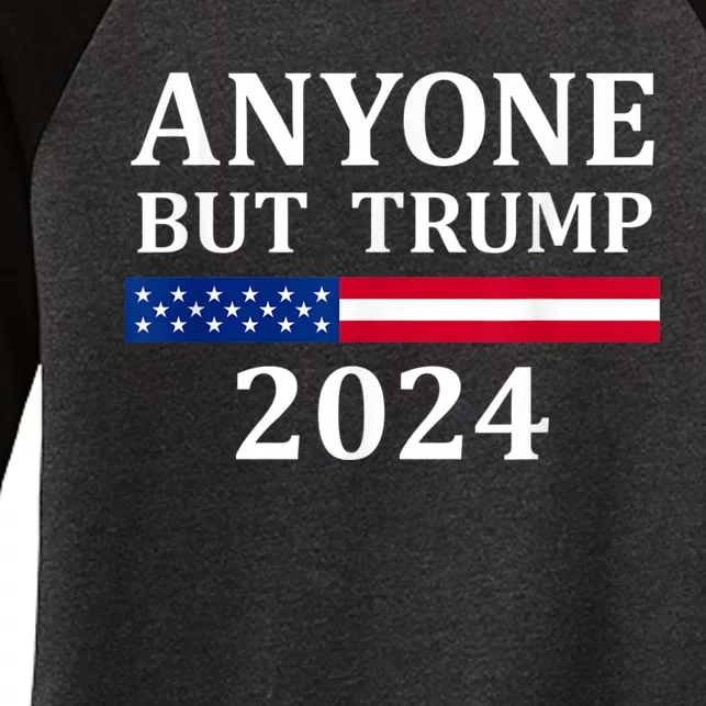 Anyone But Trump 2024 Presidential Campaign Style Women's Tri-Blend 3/4-Sleeve Raglan Shirt