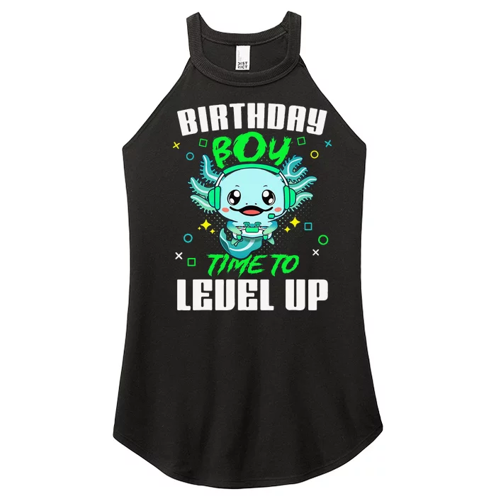 Axolotl Birthday Time to Level Up Gamer Birthday Women’s Perfect Tri Rocker Tank