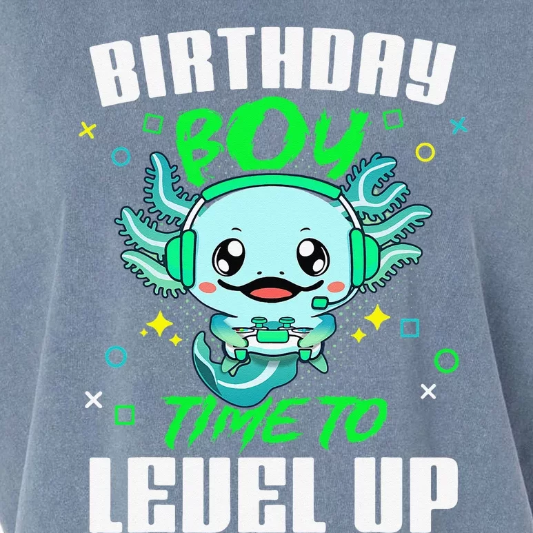 Axolotl Birthday Time to Level Up Gamer Birthday Garment-Dyed Women's Muscle Tee