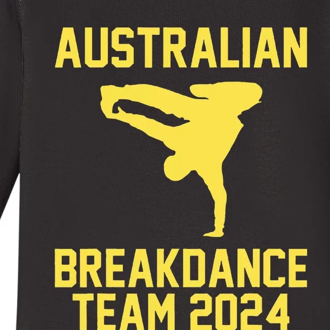 Australian Breakdance Team 2024 Funny Breakdancing Meme 24 Baby Long Sleeve Bodysuit