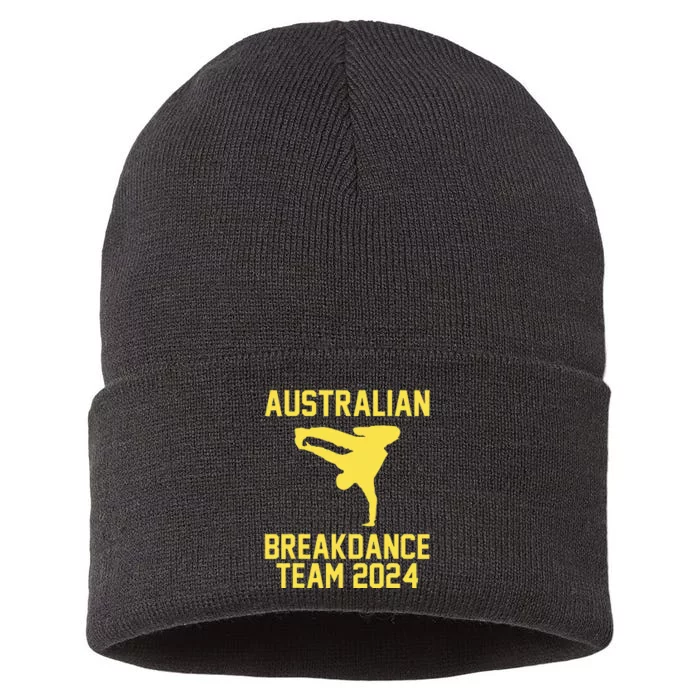 Australian Breakdance Team 2024 Funny Breakdancing Meme 24 Sustainable Knit Beanie