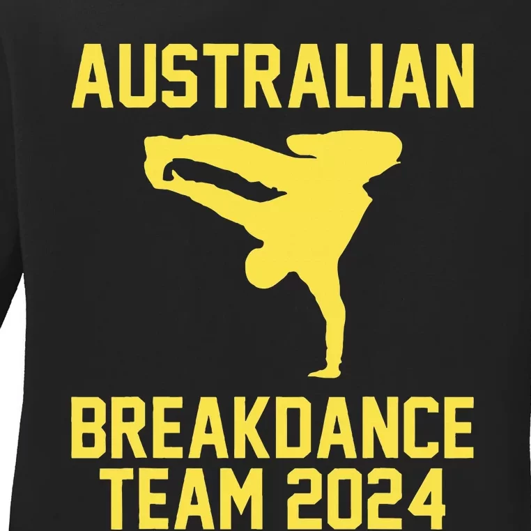 Australian Breakdance Team 2024 Funny Breakdancing Meme 24 Ladies Long Sleeve Shirt