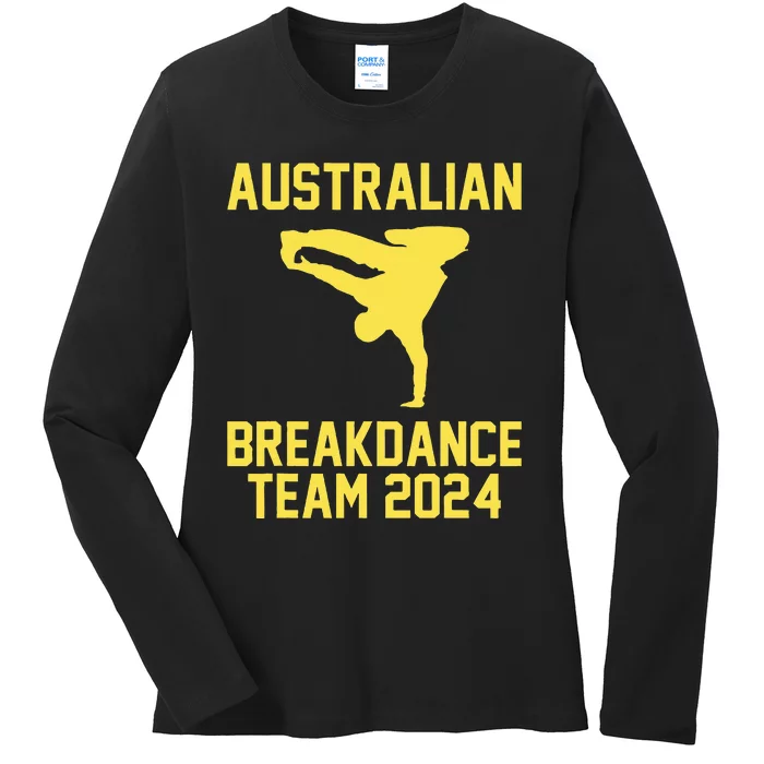 Australian Breakdance Team 2024 Funny Breakdancing Meme 24 Ladies Long Sleeve Shirt