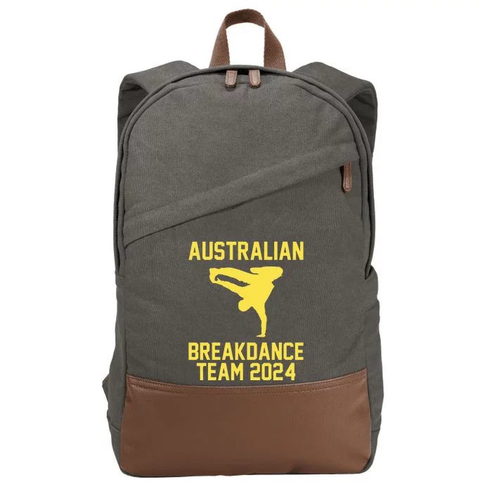 Australian Breakdance Team 2024 Funny Breakdancing Meme 24 Cotton Canvas Backpack