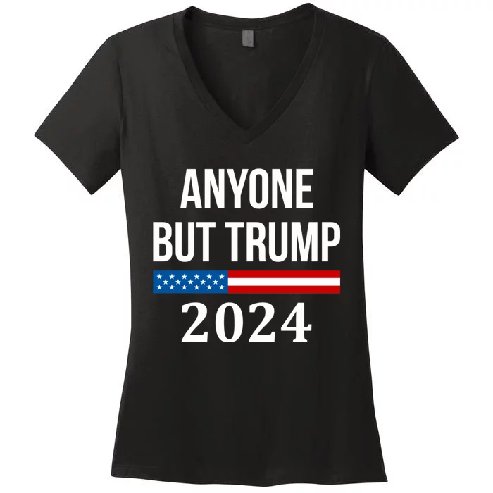 Anyone But Trump 2024 Presidential Campaign Style Women's V-Neck T-Shirt