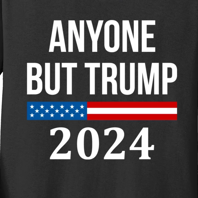 Anyone But Trump 2024 Presidential Campaign Style Kids Long Sleeve Shirt