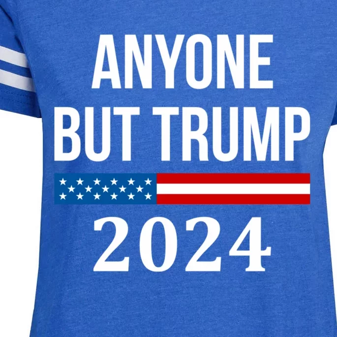 Anyone But Trump 2024 Presidential Campaign Style Enza Ladies Jersey Football T-Shirt