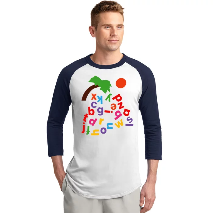 Alphabet Boom Tree Baseball Sleeve Shirt