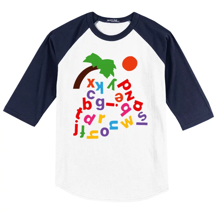 Alphabet Boom Tree Baseball Sleeve Shirt