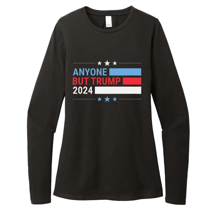 Anyone But Trump 2024 President Election Funny Anti Trump Womens CVC Long Sleeve Shirt