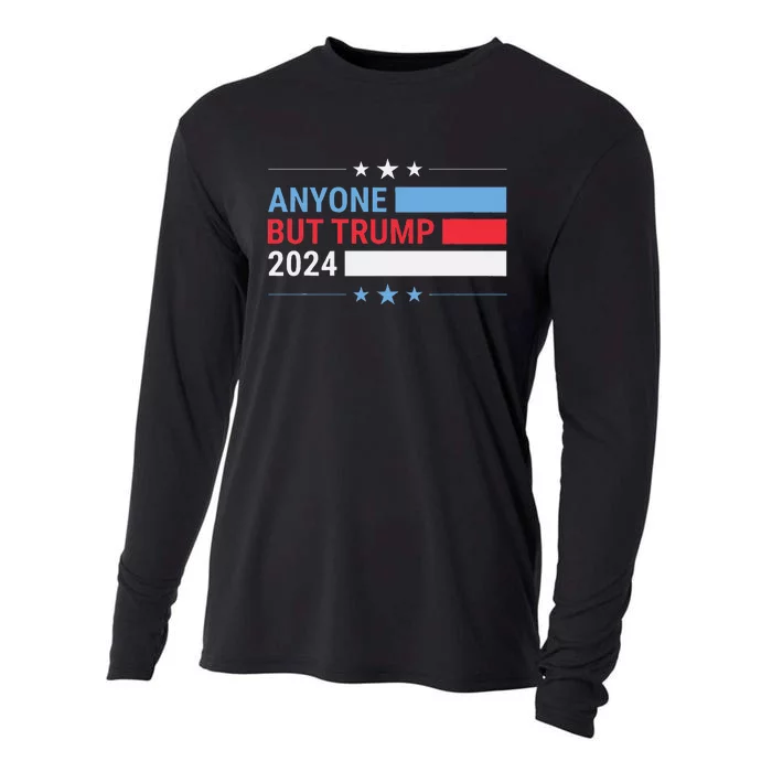 Anyone But Trump 2024 President Election Funny Anti Trump Cooling Performance Long Sleeve Crew