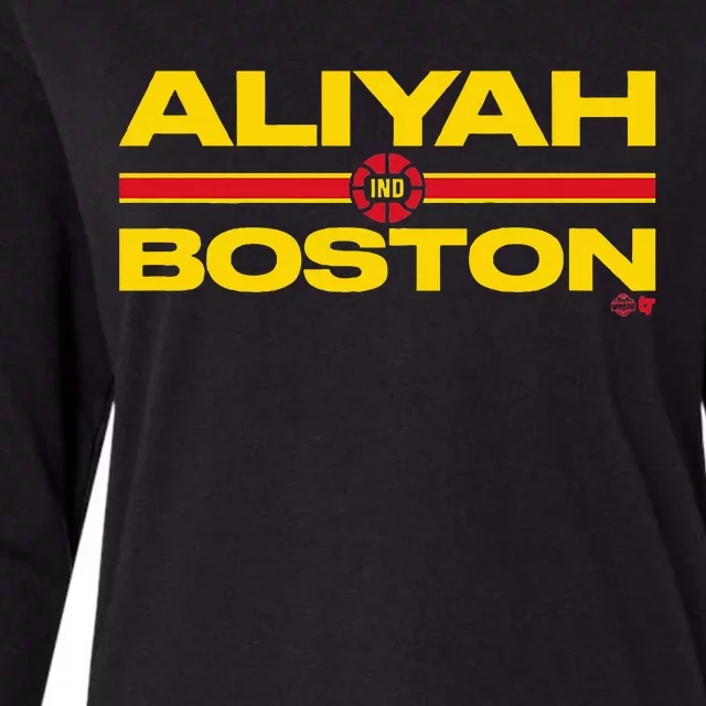 Aliyah Boston Text Stack Indiana Basketball Womens Cotton Relaxed Long Sleeve T-Shirt