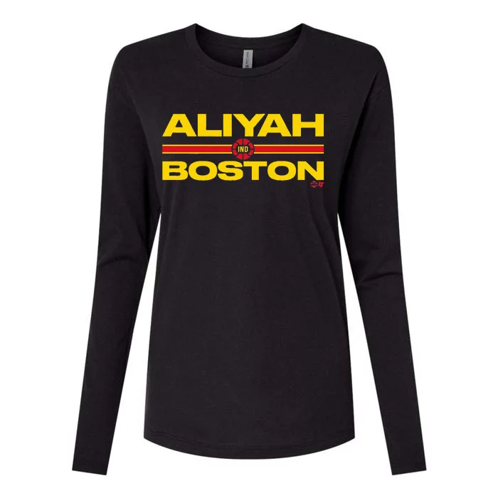 Aliyah Boston Text Stack Indiana Basketball Womens Cotton Relaxed Long Sleeve T-Shirt