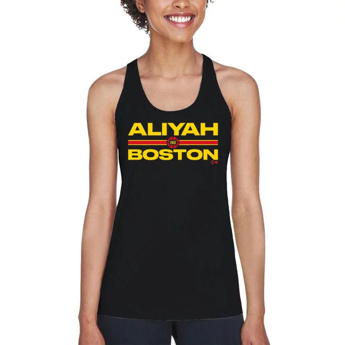 Aliyah Boston Text Stack Indiana Basketball Women's Racerback Tank