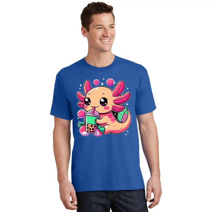 Axolotl Boba Tea Kawaii Neko Japanese Bubble Tea T-Shirt