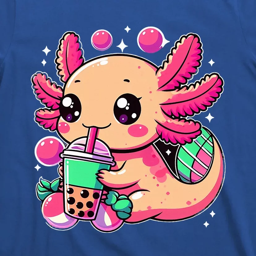 Axolotl Boba Tea Kawaii Neko Japanese Bubble Tea T-Shirt