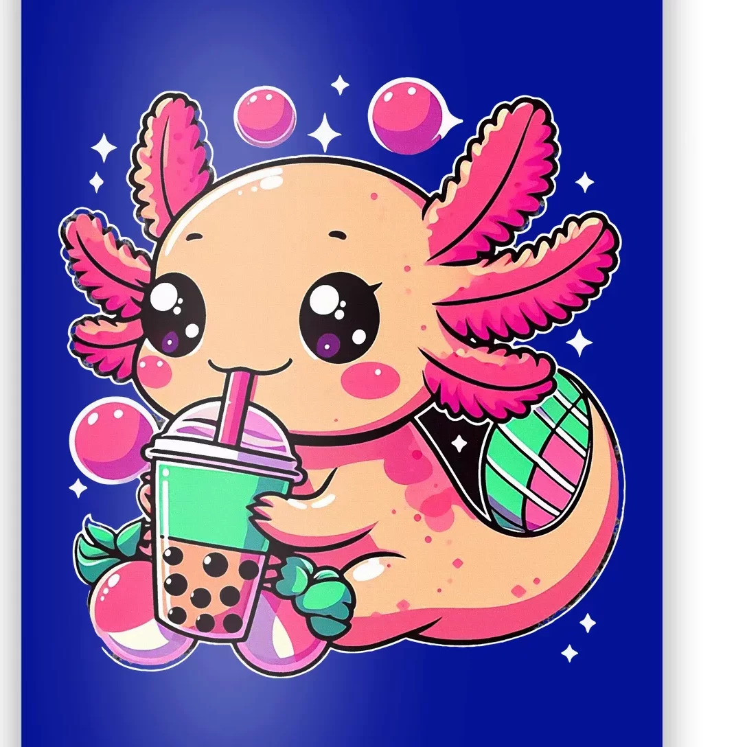 Axolotl Boba Tea Kawaii Neko Japanese Bubble Tea Poster