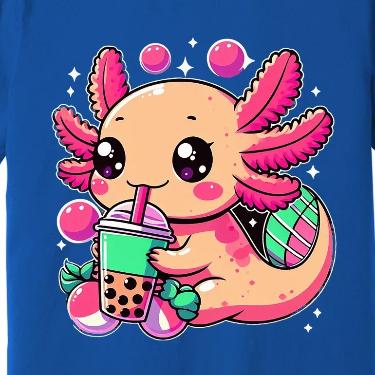 Axolotl Boba Tea Kawaii Neko Japanese Bubble Tea Premium T-Shirt