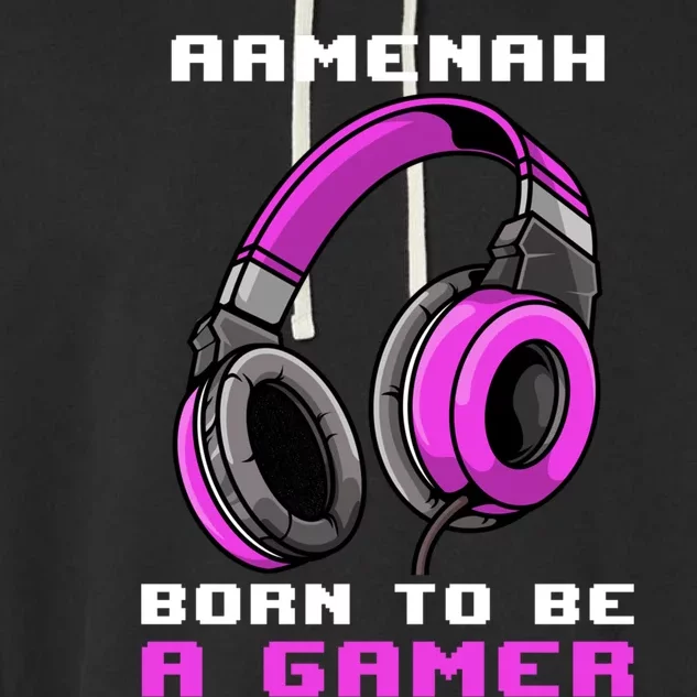 Aaah Born To Be A Gamer Personalized Gift Garment-Dyed Fleece Hoodie