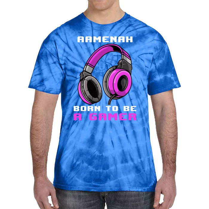 Aaah Born To Be A Gamer Personalized Gift Tie-Dye T-Shirt