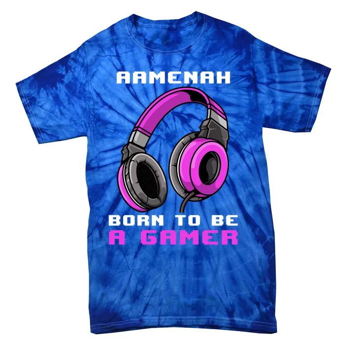 Aaah Born To Be A Gamer Personalized Gift Tie-Dye T-Shirt