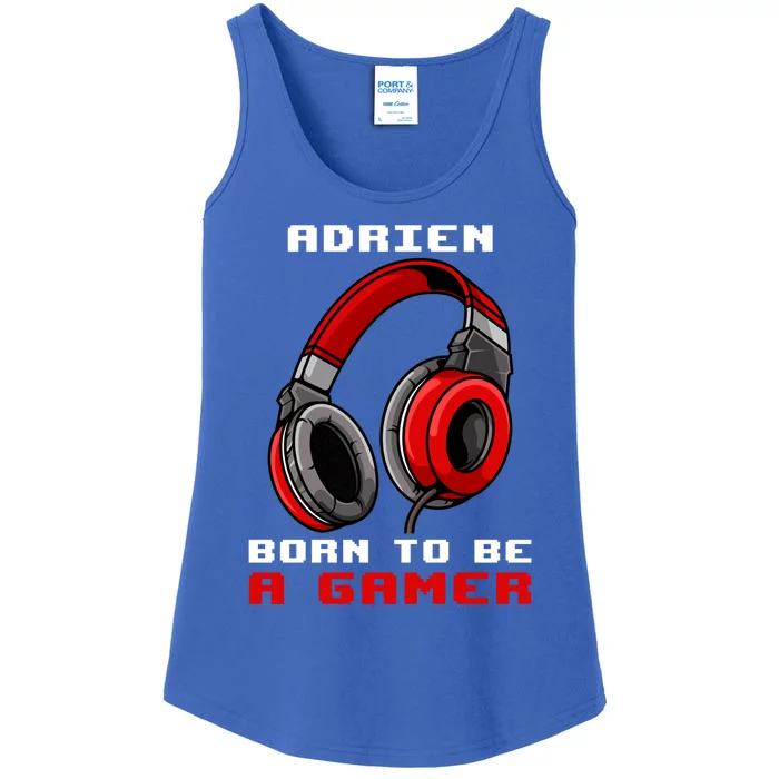 Adrien Born To Be A Gamer Personalized Cool Gift Ladies Essential Tank