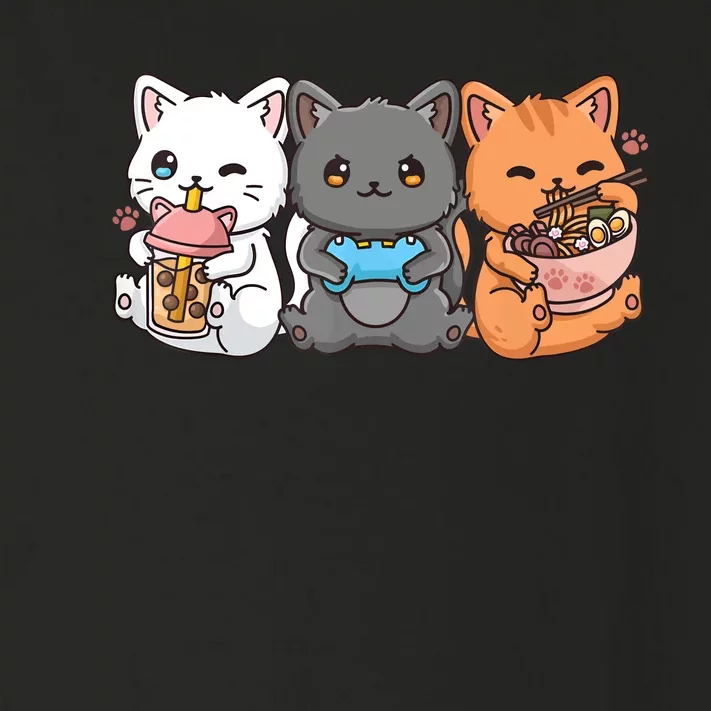 Anime Boba Tea Bubble Tea Gaming Gamer Ramen Cat Toddler Long Sleeve Shirt