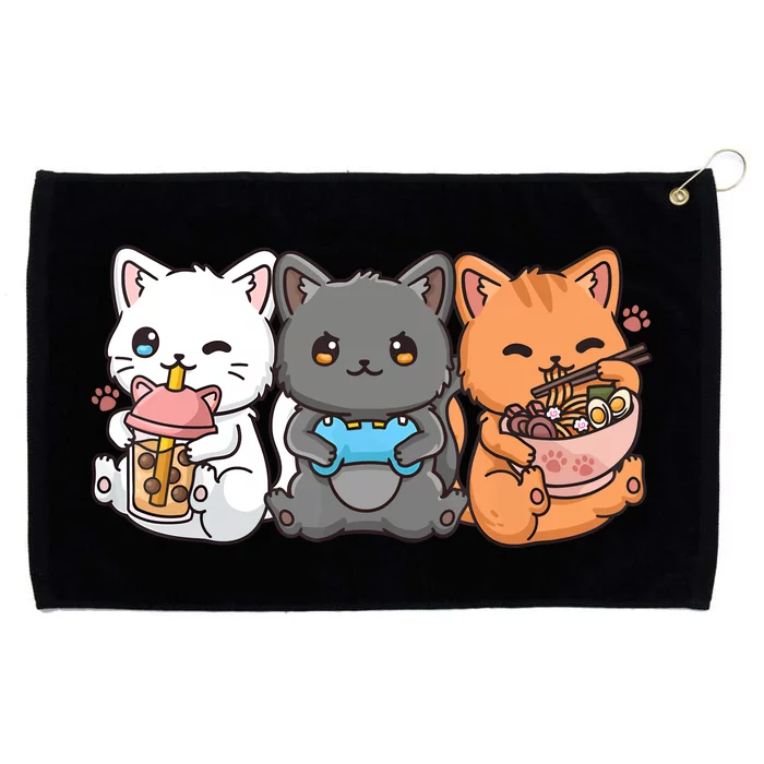 Anime Boba Tea Bubble Tea Gaming Gamer Ramen Cat Grommeted Golf Towel