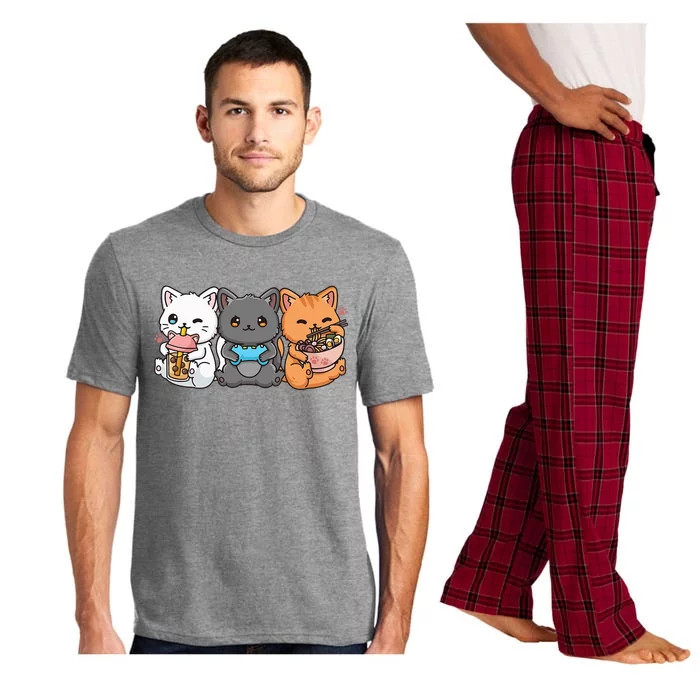 Anime Boba Tea Bubble Tea Gaming Gamer Ramen Cat Pajama Set