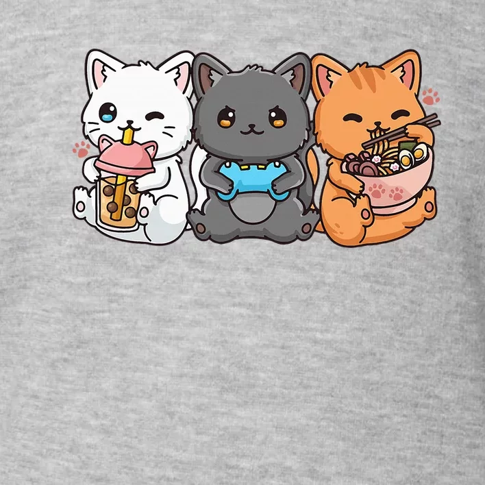 Anime Boba Tea Bubble Tea Gaming Gamer Ramen Cat Toddler Sweatshirt