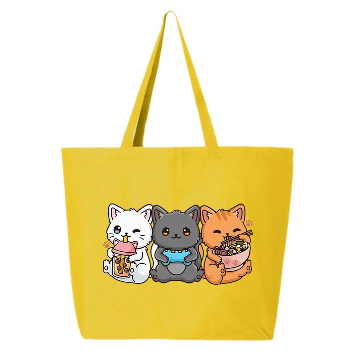 Anime Boba Tea Bubble Tea Gaming Gamer Ramen Cat 25L Jumbo Tote