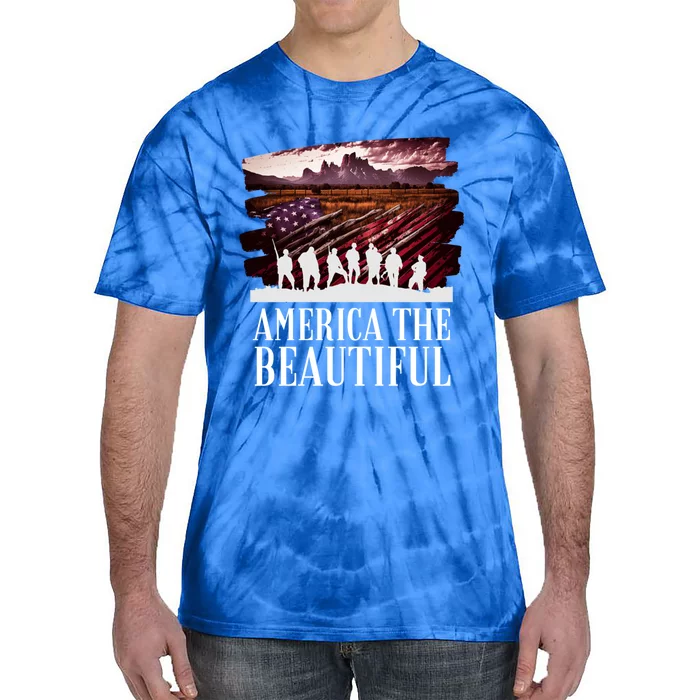 America Beautiful T Mountains Purple T Patriotic Decor Gift Tie-Dye T-Shirt