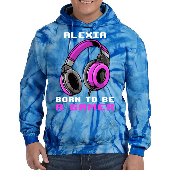 Alexia Born To Be A Gamer Personalized Gift Tie Dye Hoodie