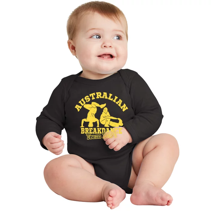 Australian Breakdance Team 2024 Funny Breakdancing Meme 24 Baby Long Sleeve Bodysuit