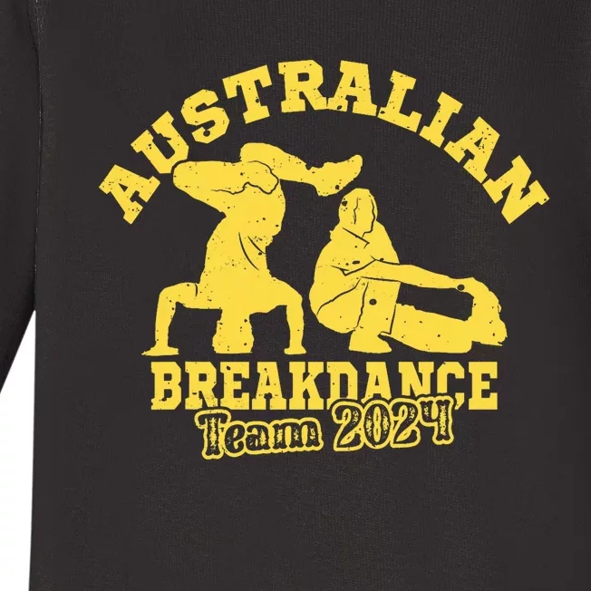 Australian Breakdance Team 2024 Funny Breakdancing Meme 24 Baby Long Sleeve Bodysuit