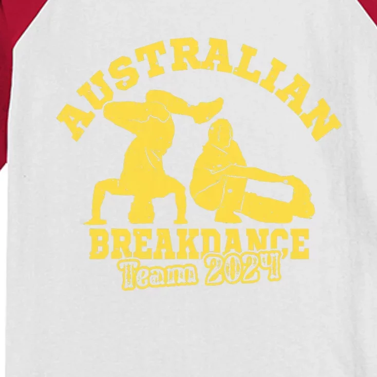 Australian Breakdance Team 2024 Funny Breakdancing Meme 24 Kids Colorblock Raglan Jersey