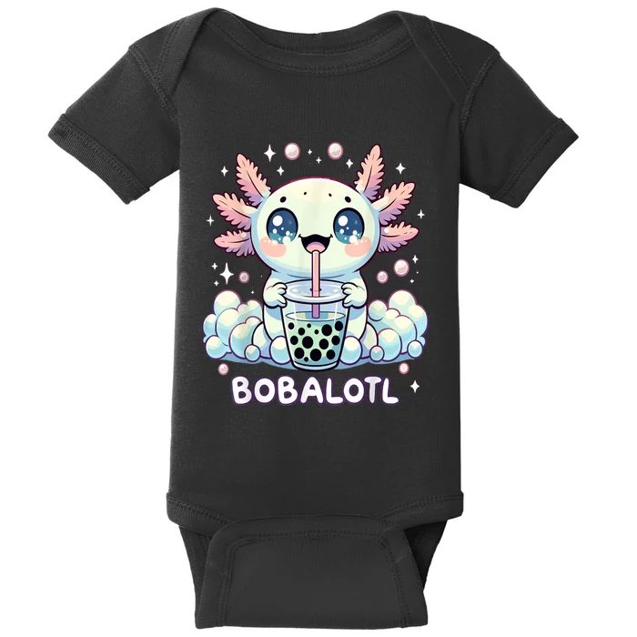 Axolotl Bubble Tea Anime Kawaii Cute Axolotl Baby Bodysuit