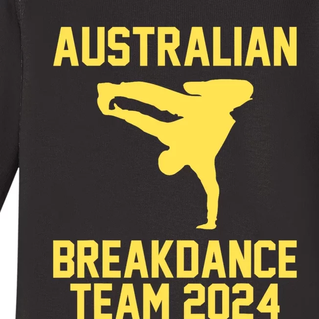 Australian Breakdance Team 2024 Funny Breakdancing Meme 24 Baby Long Sleeve Bodysuit